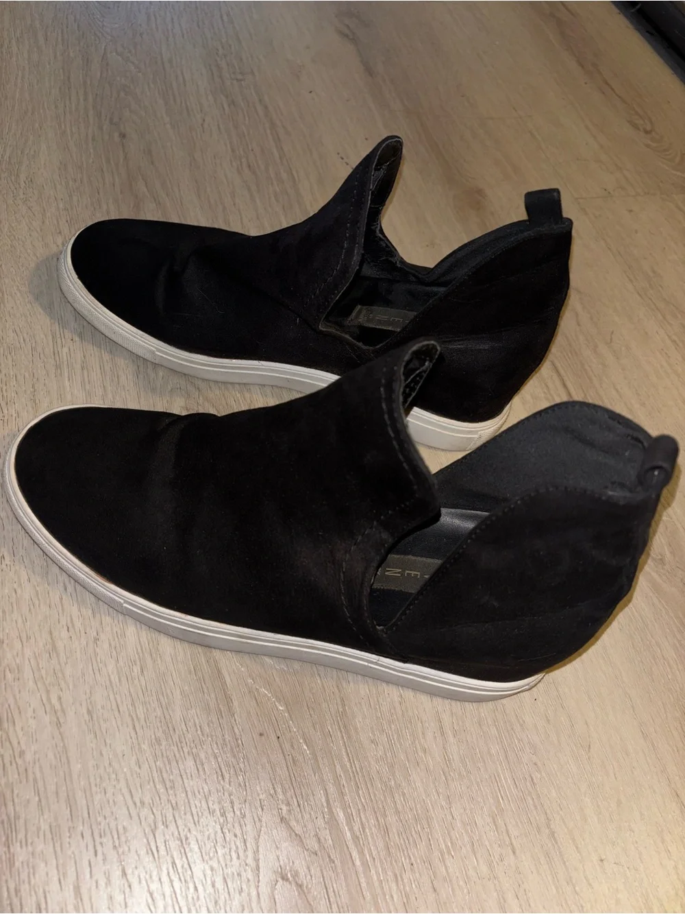 Steve Madden Black Suede Slip-On High-Top Sneakers